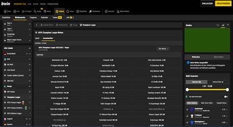 bwin champ|Wetten auf die Champions League .